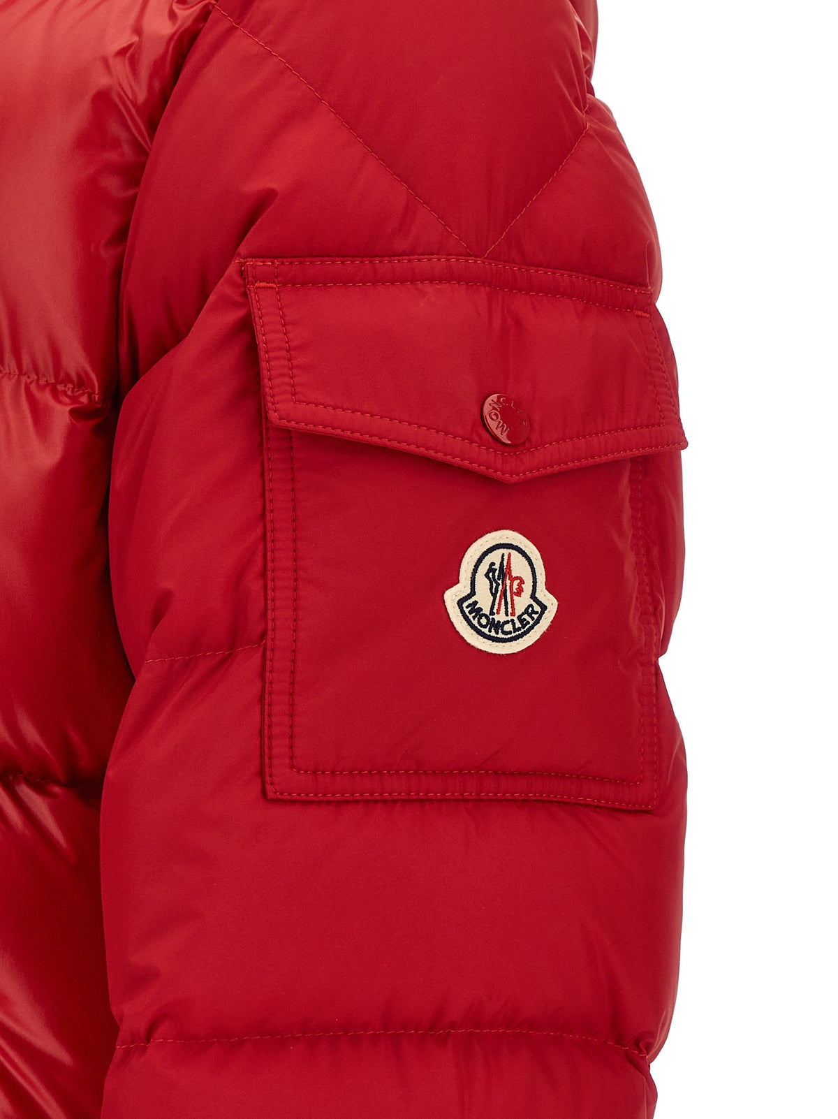 Moncler Men's Maya Recycled Polyester Down Jacket Red