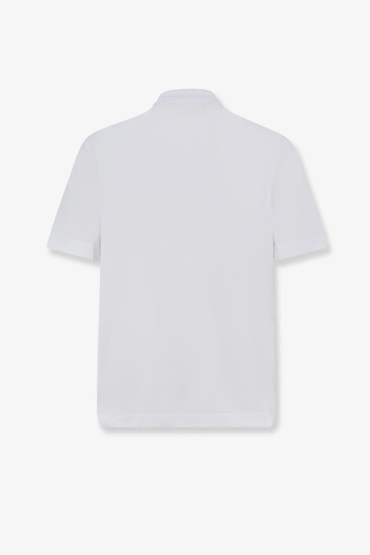 Moncler men’s white cotton polo shirt with short sleeves classic collar and minimalist design