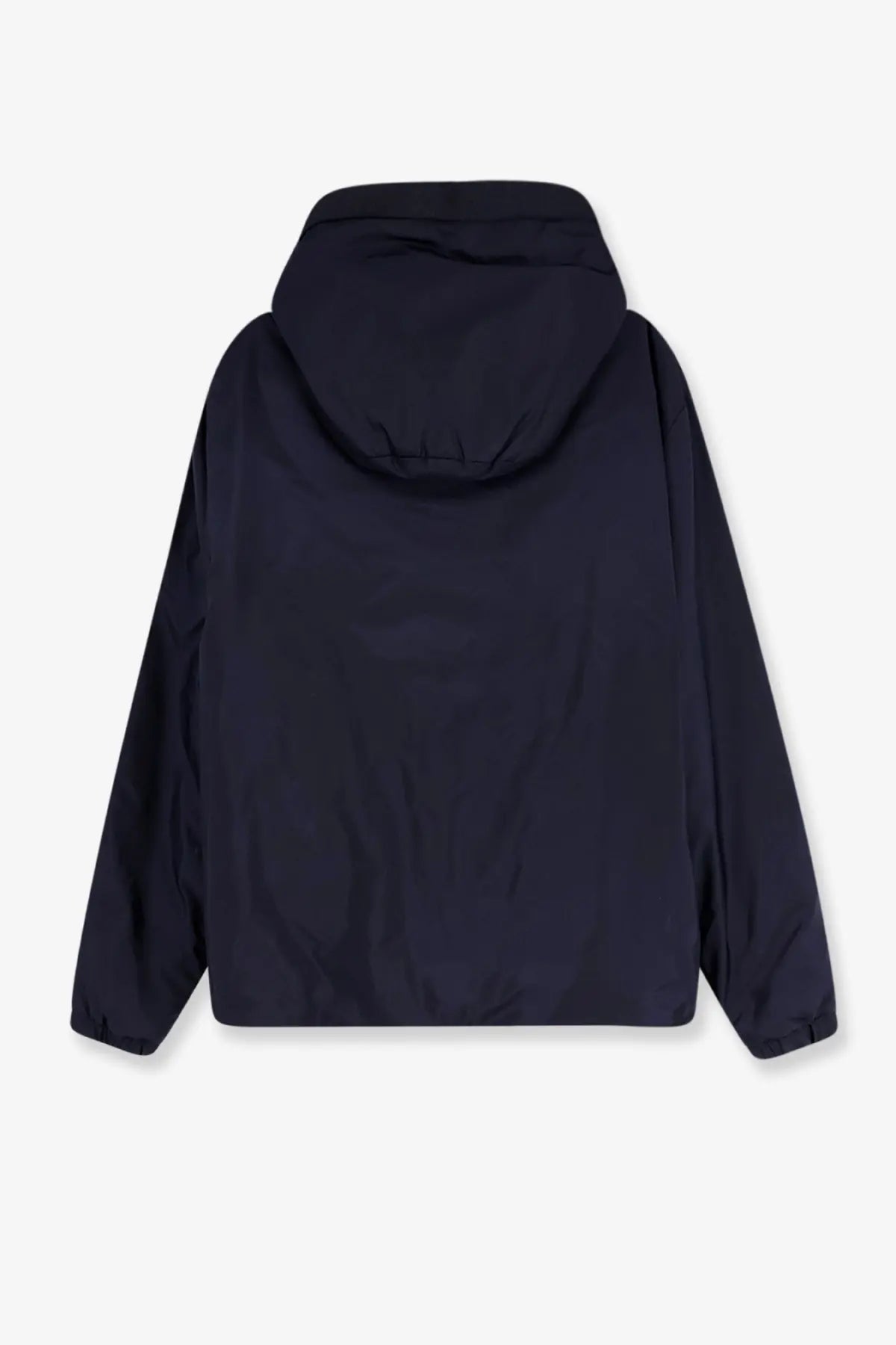 Moncler men’s trestraou down jacket blue in black hooded sleek lightweight fabric with subtle seam detailing
