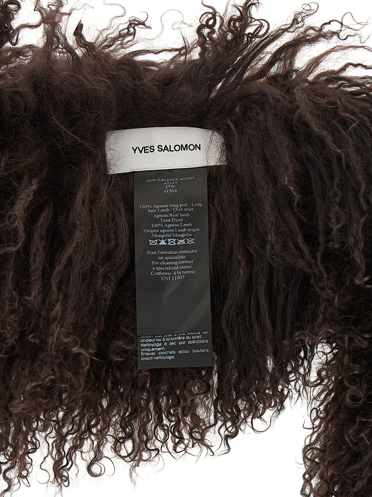 Yves Salomon Mongolian Sheepskin Scarf Brown