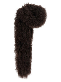 Yves Salomon Mongolian Sheepskin Scarf Brown