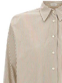 Brunello Cucinelli Monile Cuffed Shirt Beige, view 3
