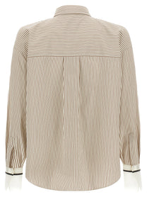 Brunello Cucinelli Monile Cuffed Shirt Beige, view 2