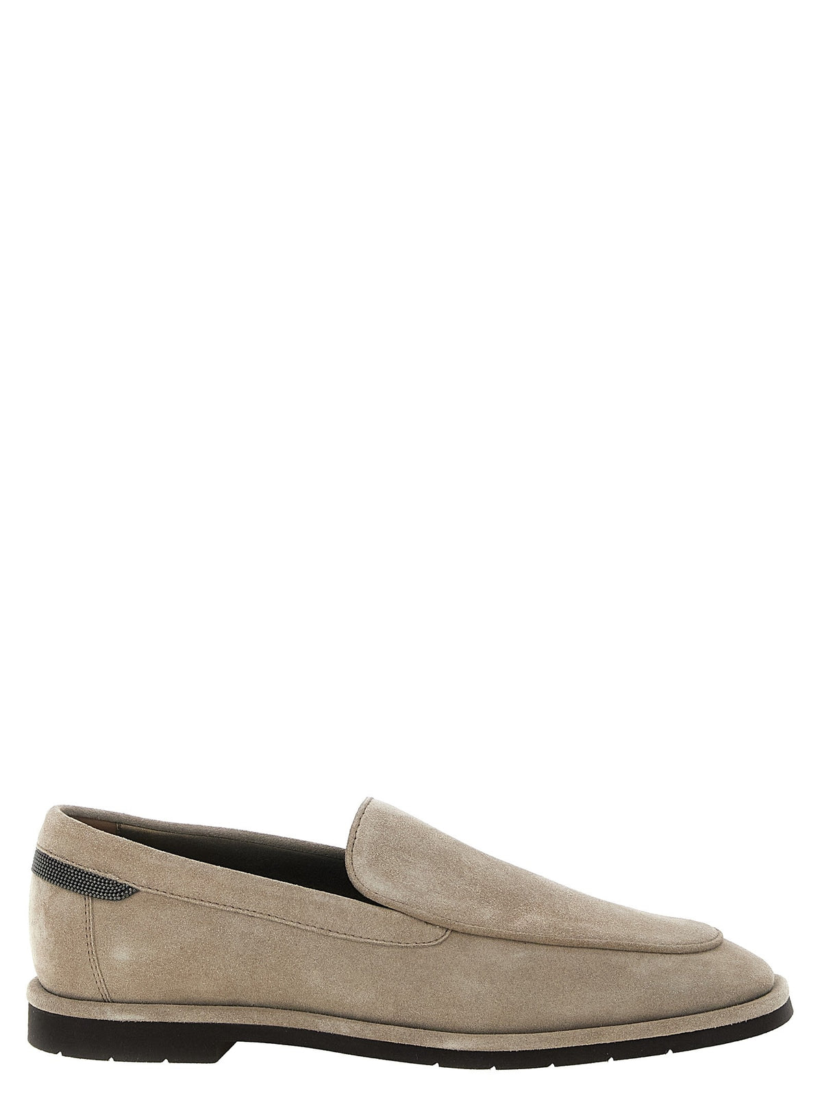 Brunello Cucinelli Monile Suede Loafers Beige