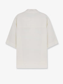 Hevò Men's Montursi Linen and Viscose Shirt White