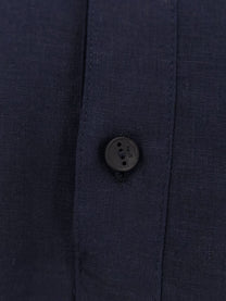 Hevò Men's Montursi Linen and Viscose Shirt Blue
