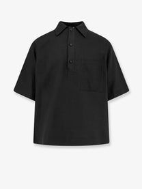 Hevò Men's Montursi Linen and Viscose Shirt Black