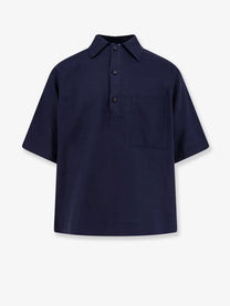 Hevò Men's Montursi Linen and Viscose Shirt Blue