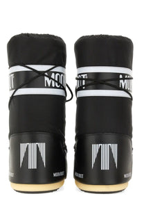 Moon Boot unisex icon boot black snow boots with white laces and branding designed for cold weather use