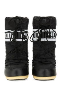 Moon Boot unisex icon boot black winter boots with white logo bands and black laces for cold weather use