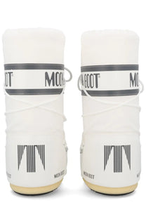 Moon boot unisex icon boot white snow boots with black branding and laces designed for cold weather use
