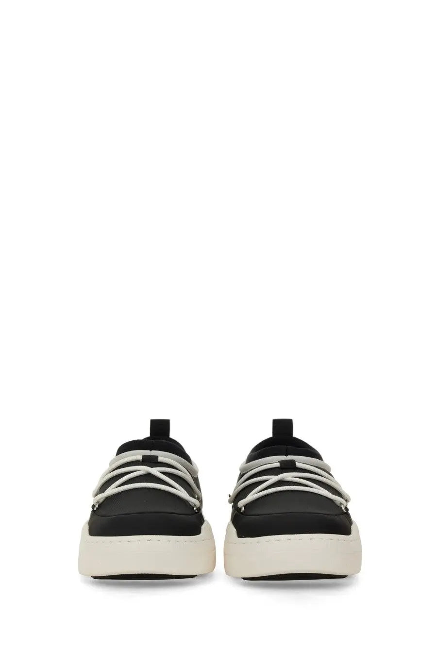 Black Moon Boot unisex Park Icon platform sneakers with white laces and thick off-white sole