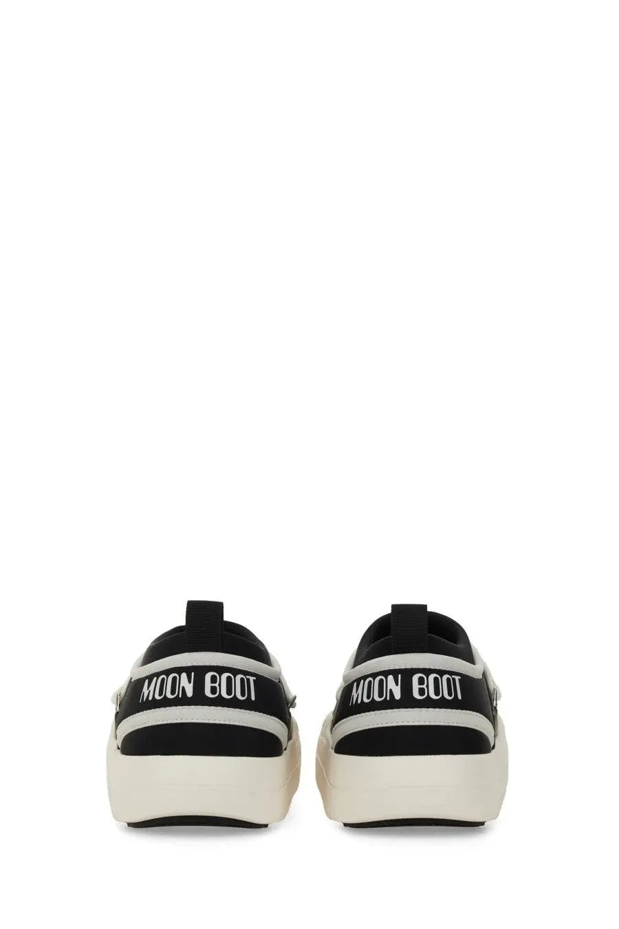 Moon boot unisex park icon sneaker black with black and white slip-on design and chunky sole for casual wear