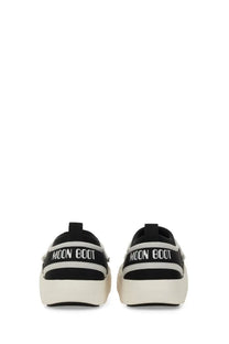 Moon boot unisex park icon sneaker black with black and white slip-on design and chunky sole for casual wear