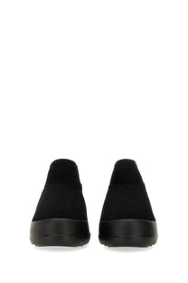 Moon Boot women’s black slip-on sneakers made of suede with a chunky rubber sole for casual wear