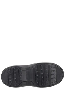 Moon boot women’s chelsea boot moon black black rubber sole with textured tread pattern and moon boot branding