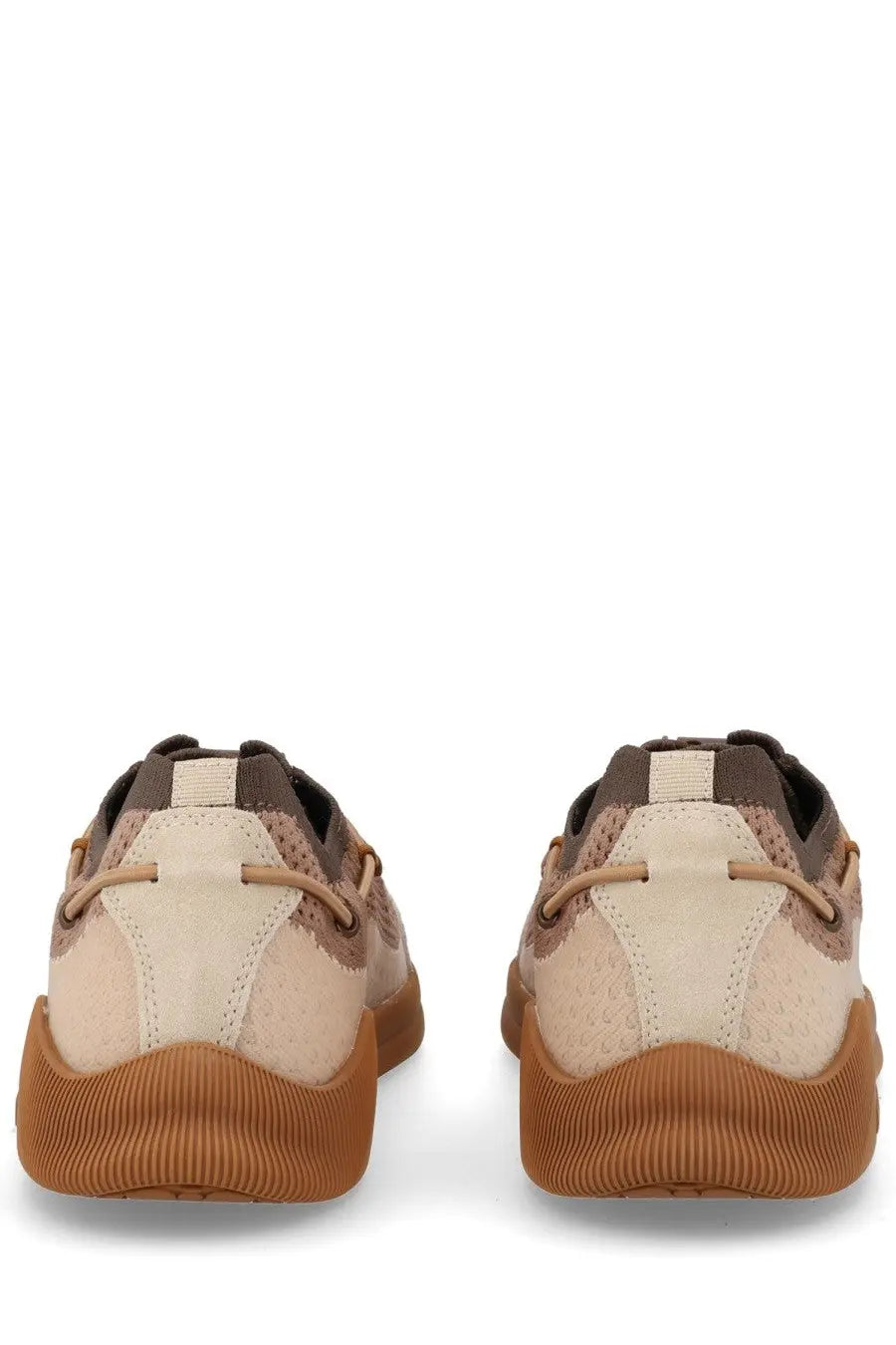 Moon Boot women’s moonlight sneaker brown beige and brown suede and mesh with chunky rubber sole