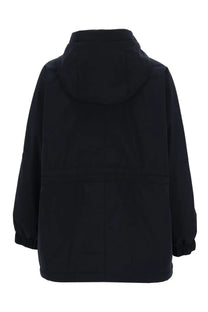 MooRER women’s galilea stp jacket blue black hooded minimalist design with elastic cuffs