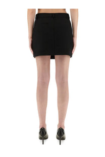 Moschino Jeans women’s black tailored mini skirt with structured waistband and clean straight-cut hem