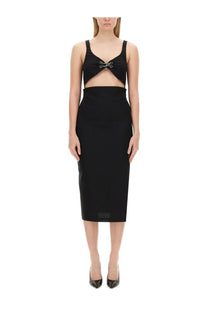 Moschino Jeans women’s black high waist pencil skirt with structured slim fit and sleek silhouette