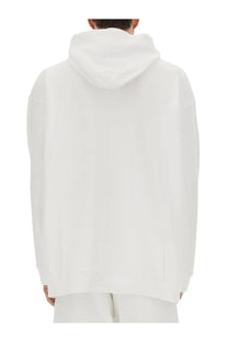 Moschino men’s archive message hoodie white with minimalist design and soft smooth fabric in a white hooded sweatshirt