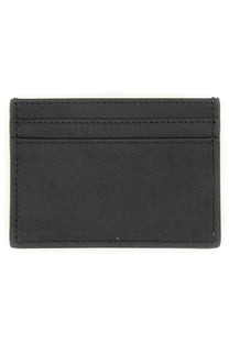 Moschino men’s card holder black leather with precise stitching and minimalist design for daily use