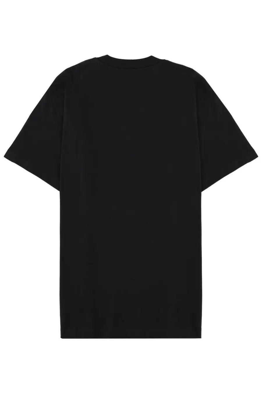 Black oversized crewneck t-shirt by Moschino featuring a minimalist design in a comfortable cotton fabric