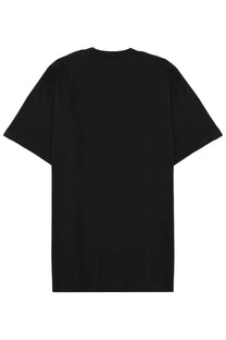 Black oversized crewneck t-shirt by Moschino featuring a minimalist design in a comfortable cotton fabric