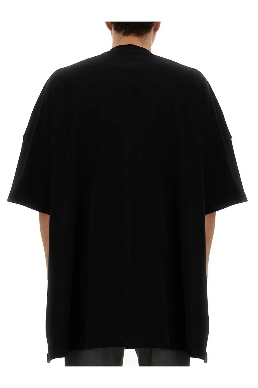 Black oversized short-sleeved moschino men’s teddy bear shirt with relaxed loose fit in cotton fabric