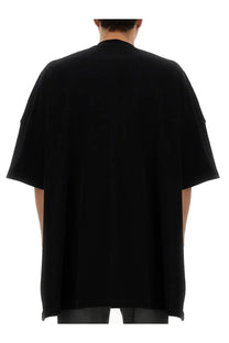 Black oversized short-sleeved moschino men’s teddy bear shirt with relaxed loose fit in cotton fabric