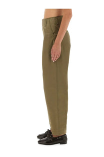 Olive green straight-leg chino trousers by moschino women tailored pants perfect for casual and smart wear