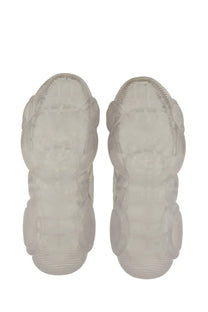 Moschino women’s teddy sneaker white transparent glossy chunky sole with sculpted design