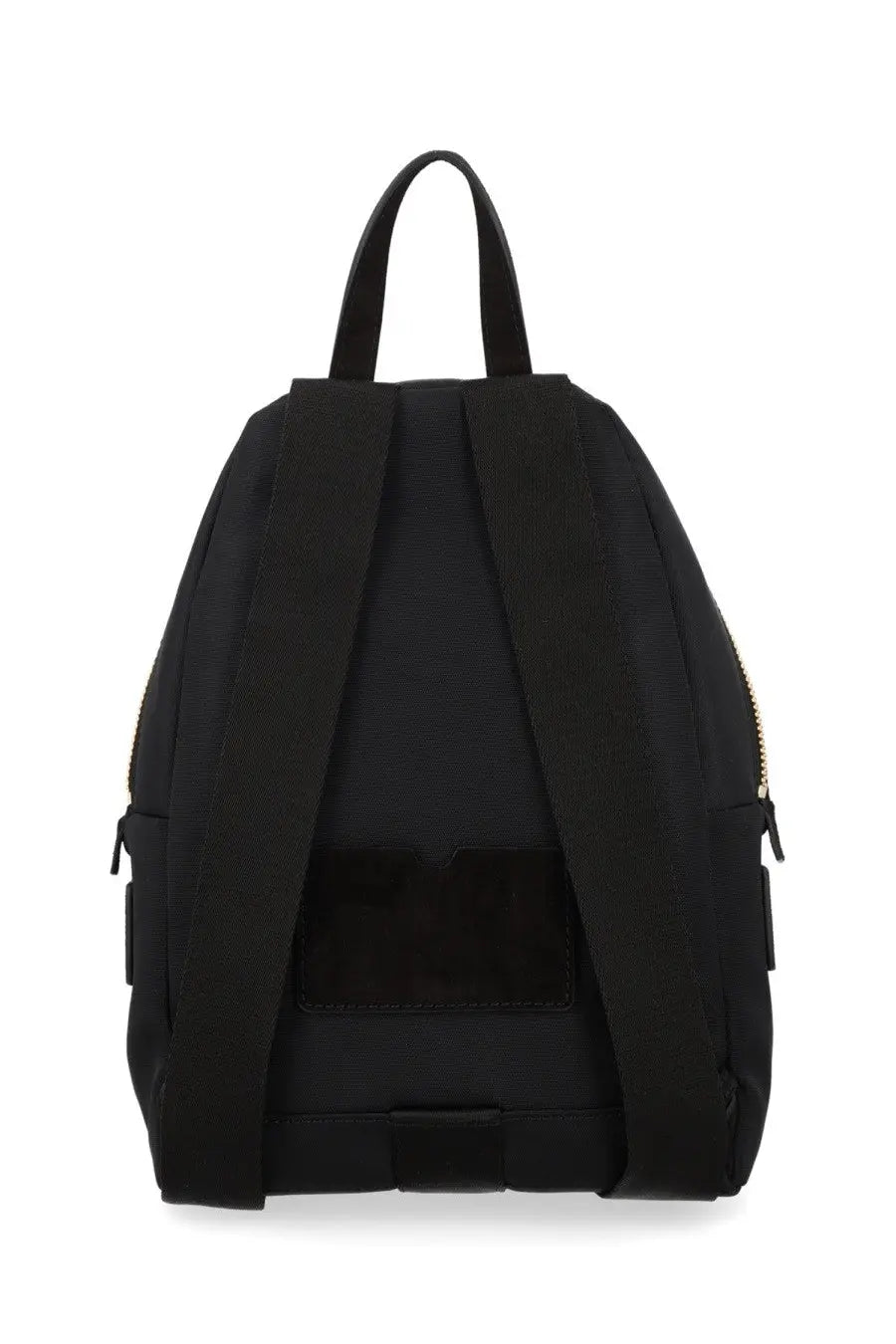 Moschino women’s zaino carry me medium black nylon backpack with gold-tone zippers and minimalist design