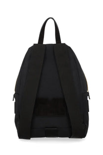 Moschino women’s zaino carry me medium black nylon backpack with gold-tone zippers and minimalist design