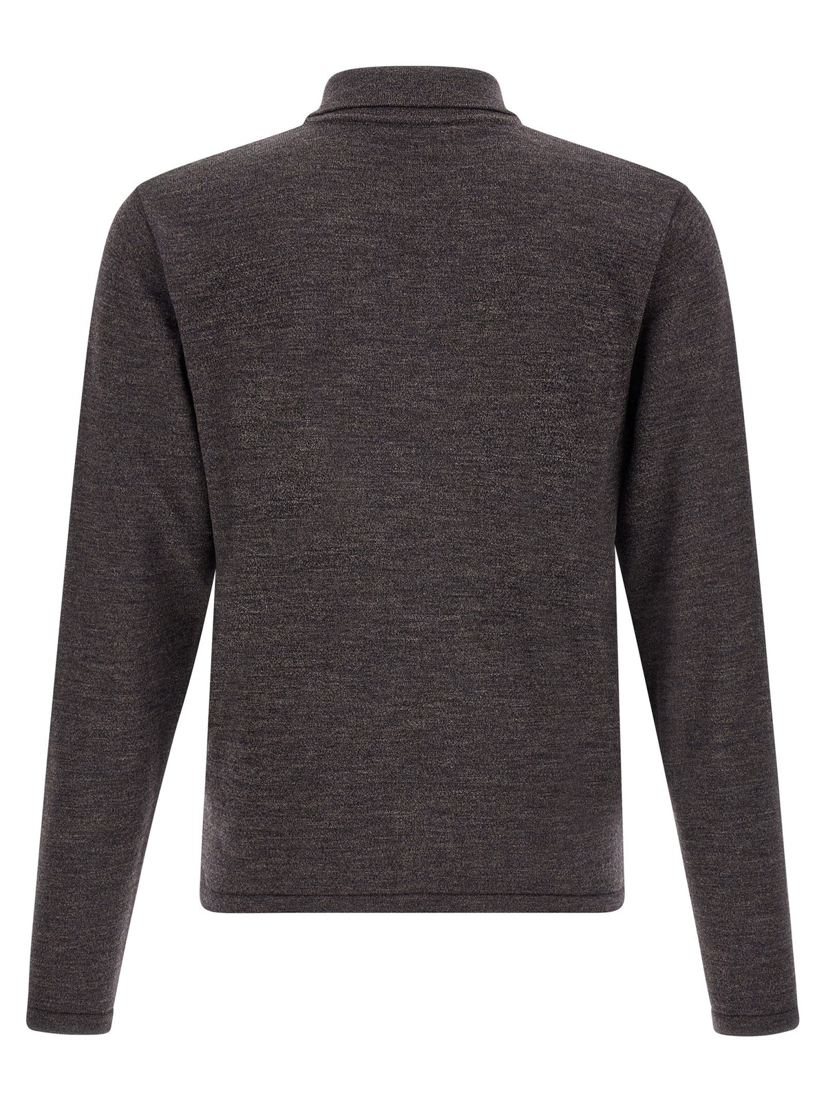 Lemaire Mouliné Wool Polo Shirt Brown