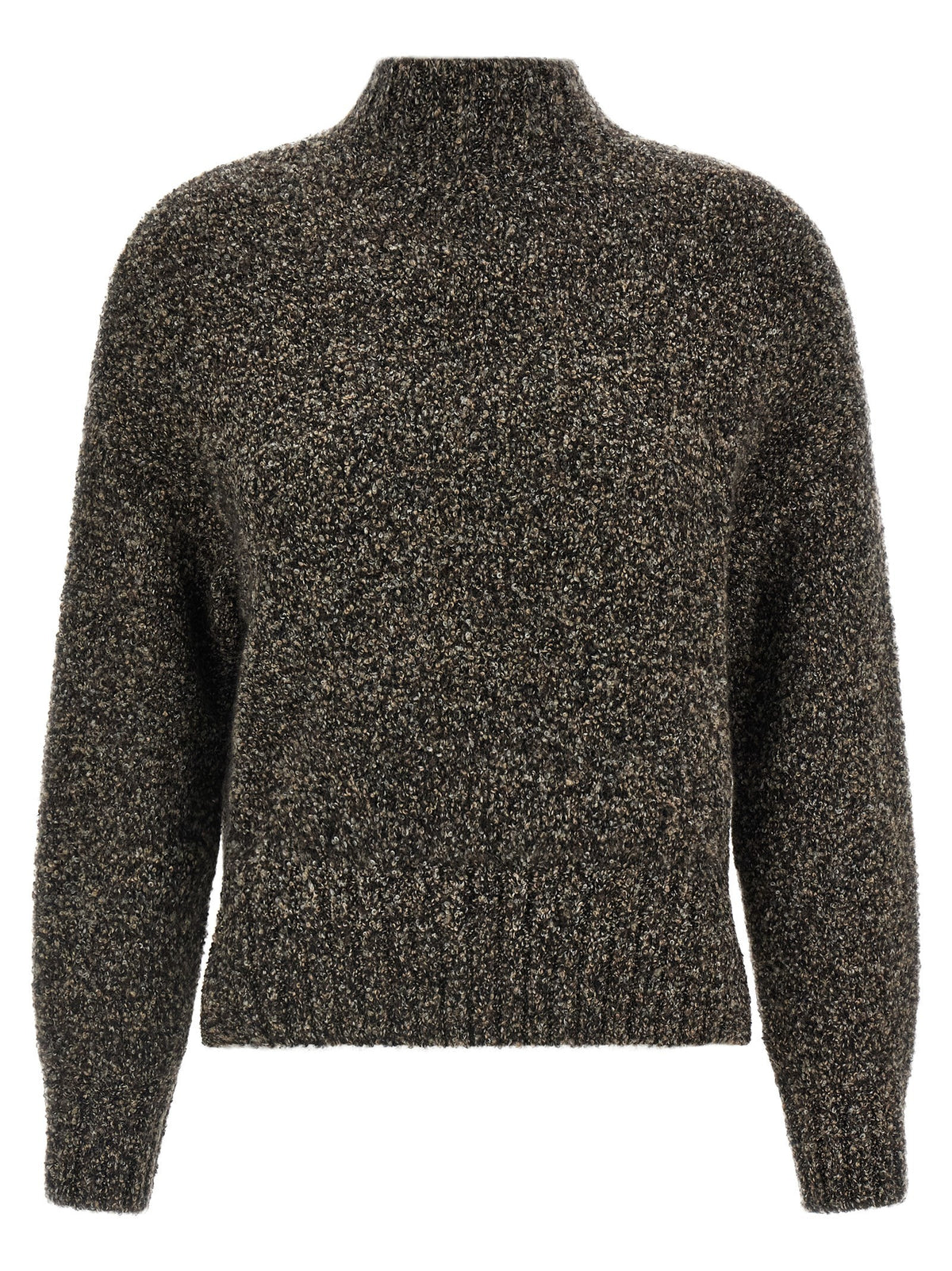 Agnona Mqaglia High Neck Bouclé Brown