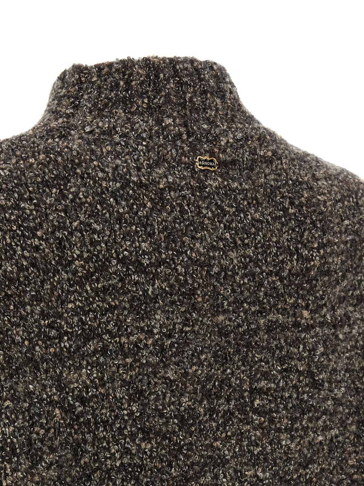 Agnona Mqaglia High Neck Bouclé Brown