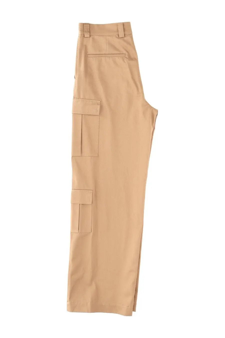 Msgm men’s beige cargo pants with multiple flap pockets and straight-leg cut in durable cotton material