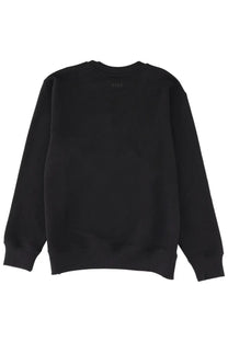 Black msgm men’s crewneck sweatshirt with subtle minimalist logo at neckline perfect for casual wear