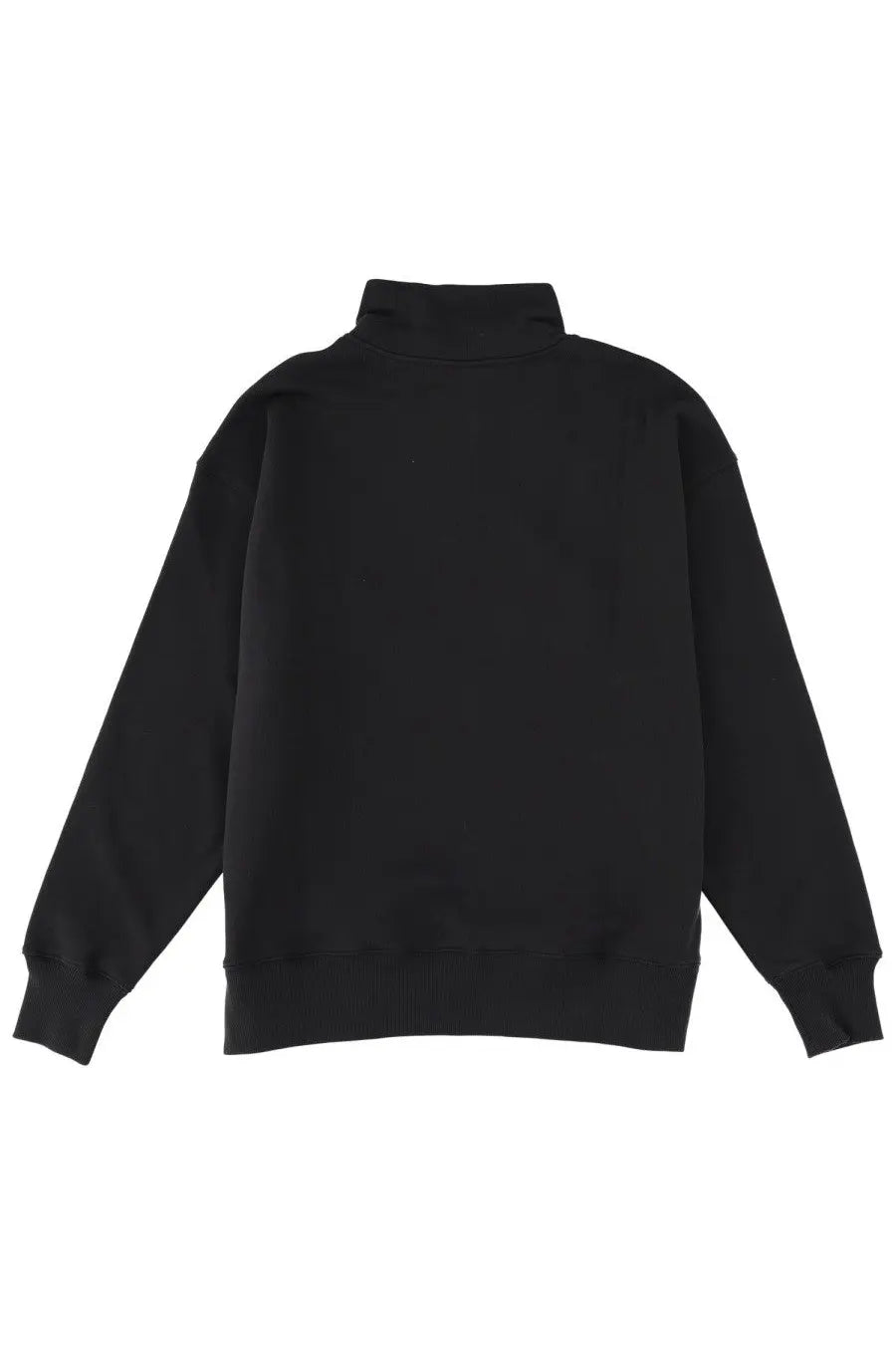 Black MSGM men’s follow the rabbit sweatshirt with high neck long sleeves and ribbed cuffs in cotton blend material