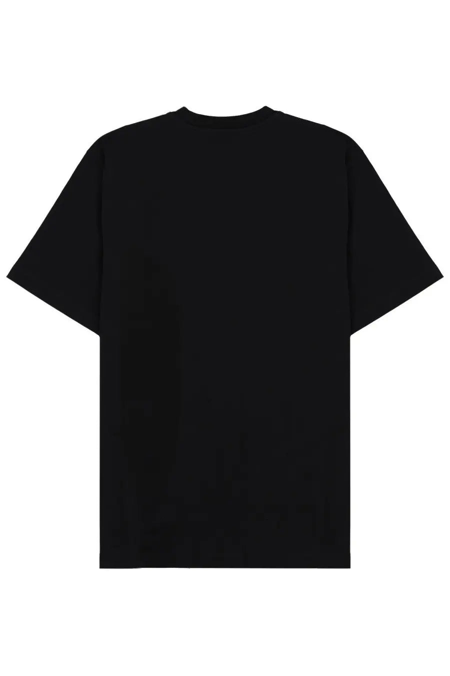 Black short-sleeved cotton t-shirt with classic crew neck and relaxed fit from MSGM men’s shirt con black collection