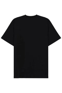 Black short-sleeved cotton t-shirt with classic crew neck and relaxed fit from MSGM men’s shirt con black collection
