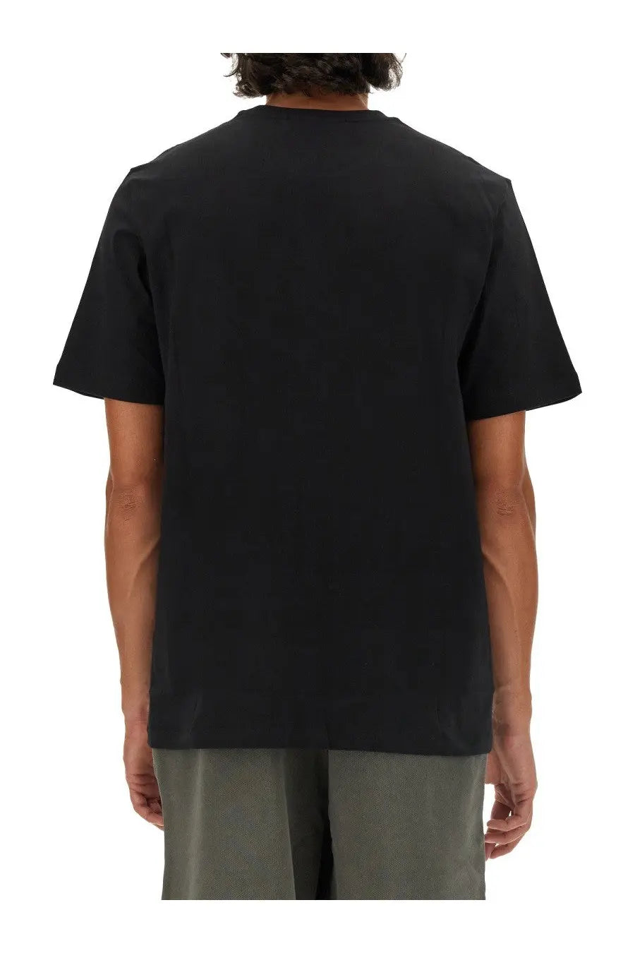 Black short-sleeved crew neck t-shirt made of cotton by MSGM for men