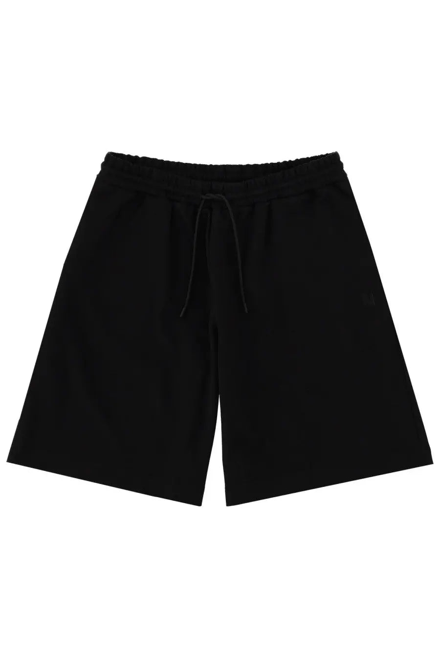 Msgm men’s black drawstring shorts in soft smooth fabric with relaxed fit and subtle side seam detailing