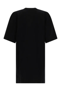 Msgm women’s abito shirt con black oversized t-shirt with relaxed fit and short sleeves in black cotton blend