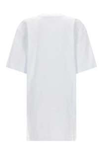 Msgm women’s abito shirt con white oversized white t-shirt with relaxed fit and short sleeves in cotton material