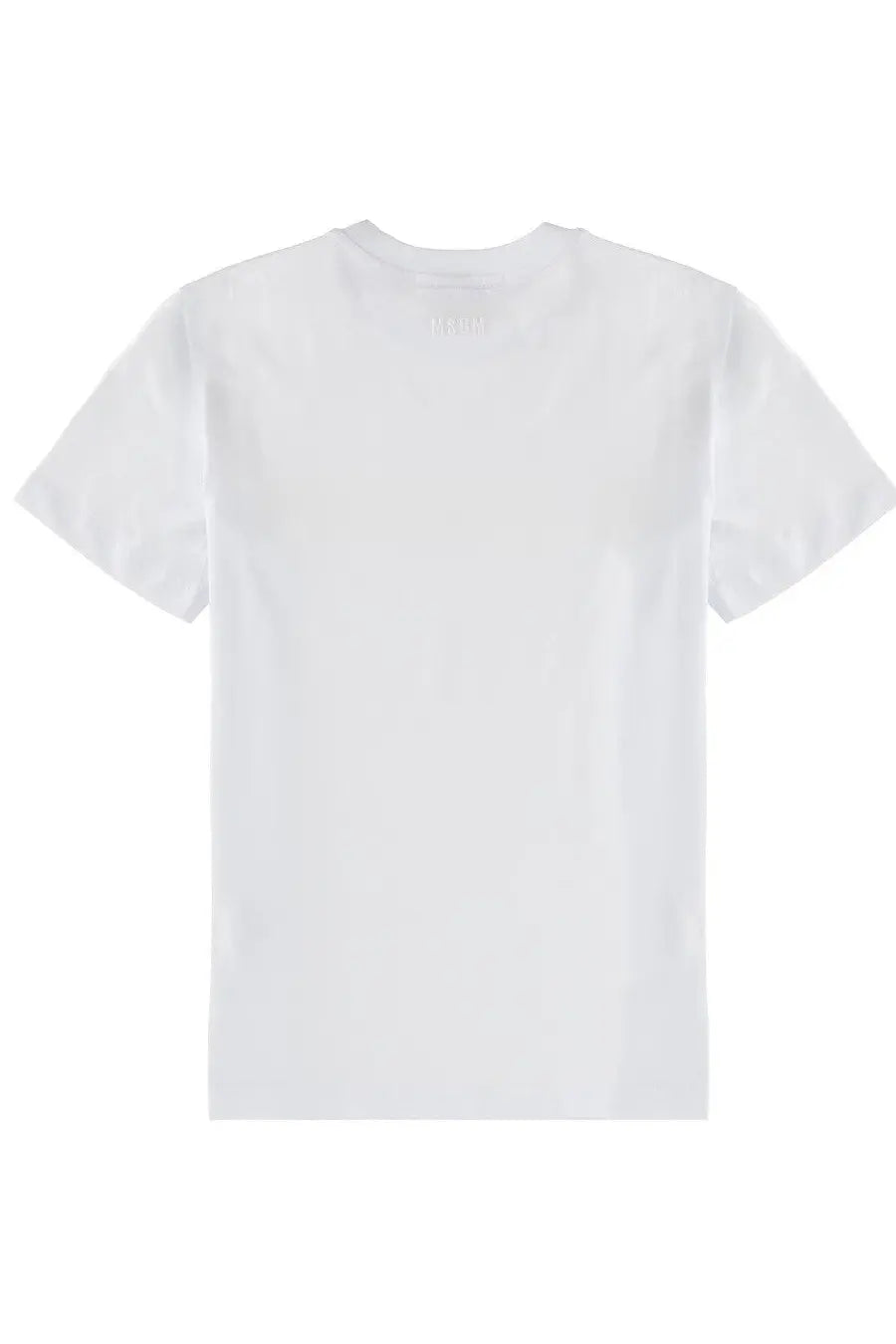 Msgm women’s follow the rabbit shirt white made of cotton with a simple crew neck and short sleeves