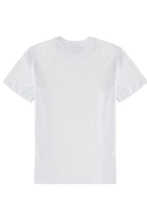 Msgm women’s follow the rabbit shirt white made of cotton with a simple crew neck and short sleeves