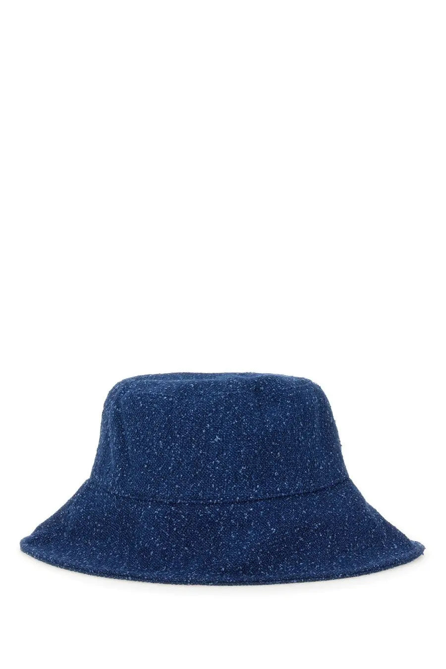 Msgm women’s navy blue bucket hat with textured speckled fabric finish for casual wear