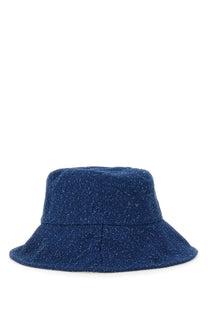 Navy blue MSGM women’s bucket hat with textured speckled fabric finish for stylish casual wear